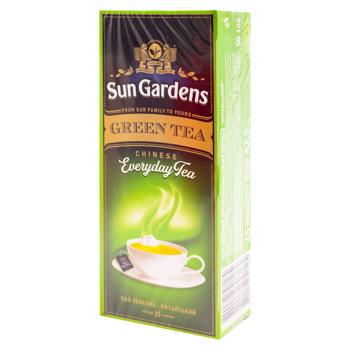 Чай зеленый Sun Gardens Green Tea в пакетиках 1,7г*25шт - купить, цены на BONUS - фото 1