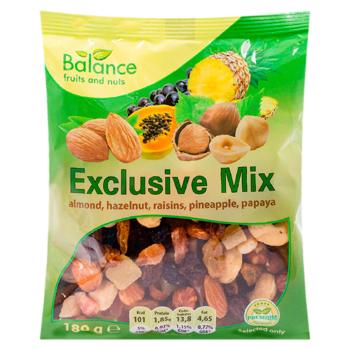 Микс Balance Exclusive сухофрукты и орехи 180г - купить, цены на BONUS - фото 1