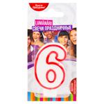 Свеча цифра "6"
