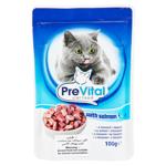Hrană umedă PreVital cu somon pentru pisici 100g