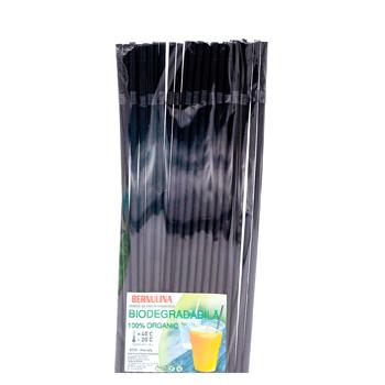 Трубочки биоразлагаемые 5мм*24см черные 30шт - купить, цены на BONUS - фото 1