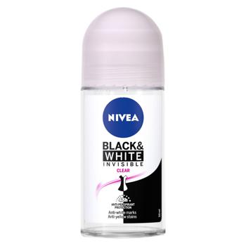 Deodorant roll-on Nivea Black&White Invisible Clear 50ml - cumpărați, prețuri pentru BONUS - foto 1