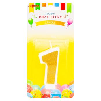 Luminare torta cifra 1 aur - cumpărați, prețuri pentru BONUS - foto 1