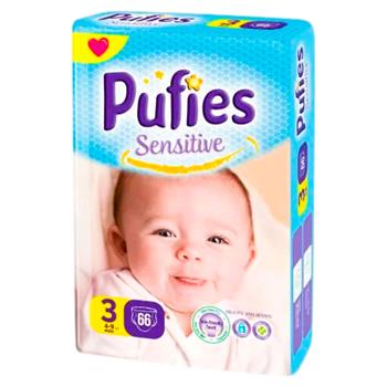 Scutece Pufies Sensitive 4-9kg Nr.3 66buc - cumpărați, prețuri pentru BONUS - foto 1