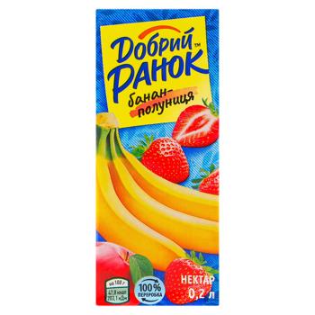 Нектар Добрий Ранок Банан клубника яблоки 200мл - купить, цены на BONUS - фото 1