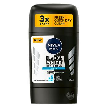 Deodorant stick Nivea Men Black&White Invisible Fresh 50ml - cumpărați, prețuri pentru BONUS - foto 1
