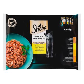 Корм влажный Sheba с мясом птицы для кошек 4х85г - купить, цены на BONUS - фото 1