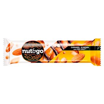 Батончик злаковый Nut&Go Миндаль карамель и морская соль 34г - купить, цены на BONUS - фото 1
