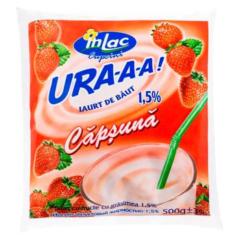 Iaurt de baut Inlac Capsuna 1.5% 500g - cumpărați, prețuri pentru BONUS - foto 1