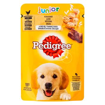 Корм влажный Pedigree Junior с курицей и рисом для щенков 100г - купить, цены на BONUS - фото 1