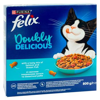 Корм Felix Doubly Delicious с лососем/океанической рыбой/свеклой 800г - купить, цены на BONUS - фото 2