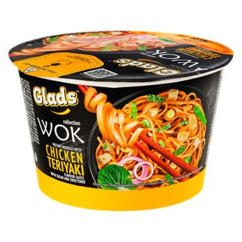 Лапша Glads Wok Chicken Teriyaki с соусом 95г - купить, цены на BONUS - фото 1
