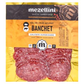 Salam Mezellini Banchet crud afumat feliat 80g - cumpărați, prețuri pentru BONUS - foto 1