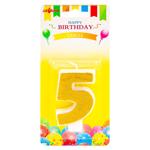 Luminare torta cifra 5 aur