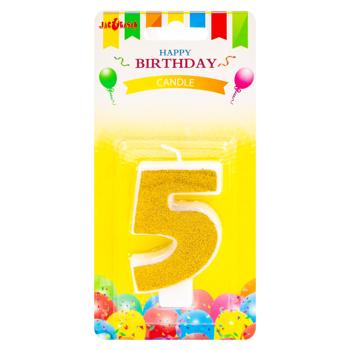 Luminare torta cifra 5 aur - cumpărați, prețuri pentru BONUS - foto 1