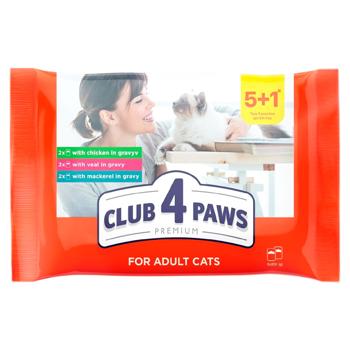 Hrană umedă Club4Paws cu pui pentru pisici 80g*6buc - cumpărați, prețuri pentru BONUS - foto 1