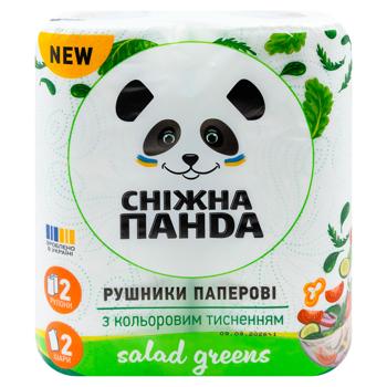 Полотенца бумажные Снежная Панда 2 слоя 2рул - купить, цены на BONUS - фото 1