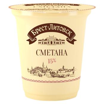 Smantana Brest-Litovsk 15% 300g - cumpărați, prețuri pentru BONUS - foto 1