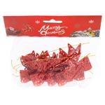 Бант декоративный новогодний блестящий 7см 6шт.