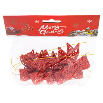 Бант декоративный новогодний блестящий 7см 6шт. - купить, цены на BONUS - фото 1