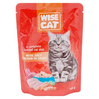 Hrană umedă Wise Cat cu gaina in sos pentru pisici 100g - cumpărați, prețuri pentru BONUS - foto 1