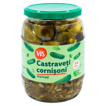 Огурцы Vis Корнишоны маринованные 670г - купить, цены на BONUS - фото 1