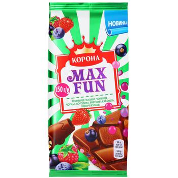 Шоколад молочный  MaxFun Корона Лесный ягоды 150г - купить, цены на BONUS - фото 1