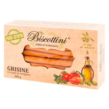 Грисини Biscottini Помидоры и орегано 200г - купить, цены на BONUS - фото 1