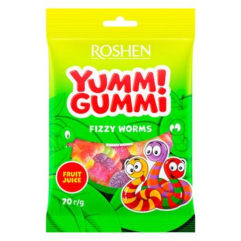 Bomboane gumate Roshen Yummi Gummi Fizzy Worms 70g - cumpărați, prețuri pentru METRO - foto 1