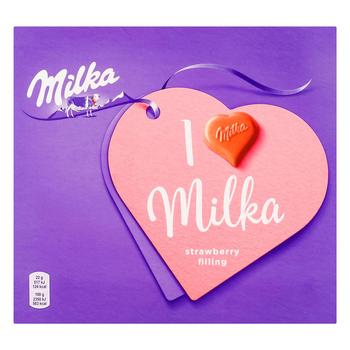 Конфеты Milka с клубничным кремом 110г - купить, цены на BONUS - фото 1
